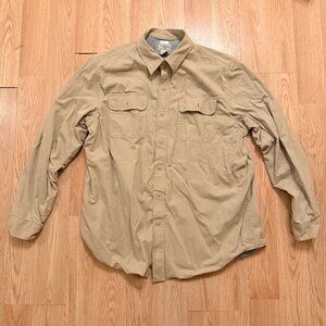 L.L.Bean Men’s Tan Utility Button-Up Shirt